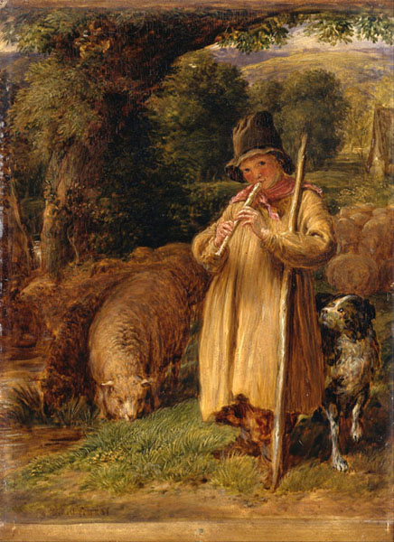 shepherd boy playing a flute